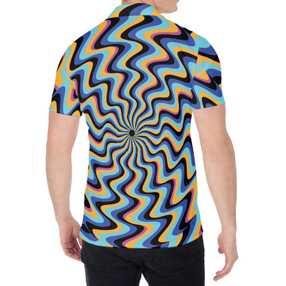 Psychedelic Illusory Motion Print Men's Shirt