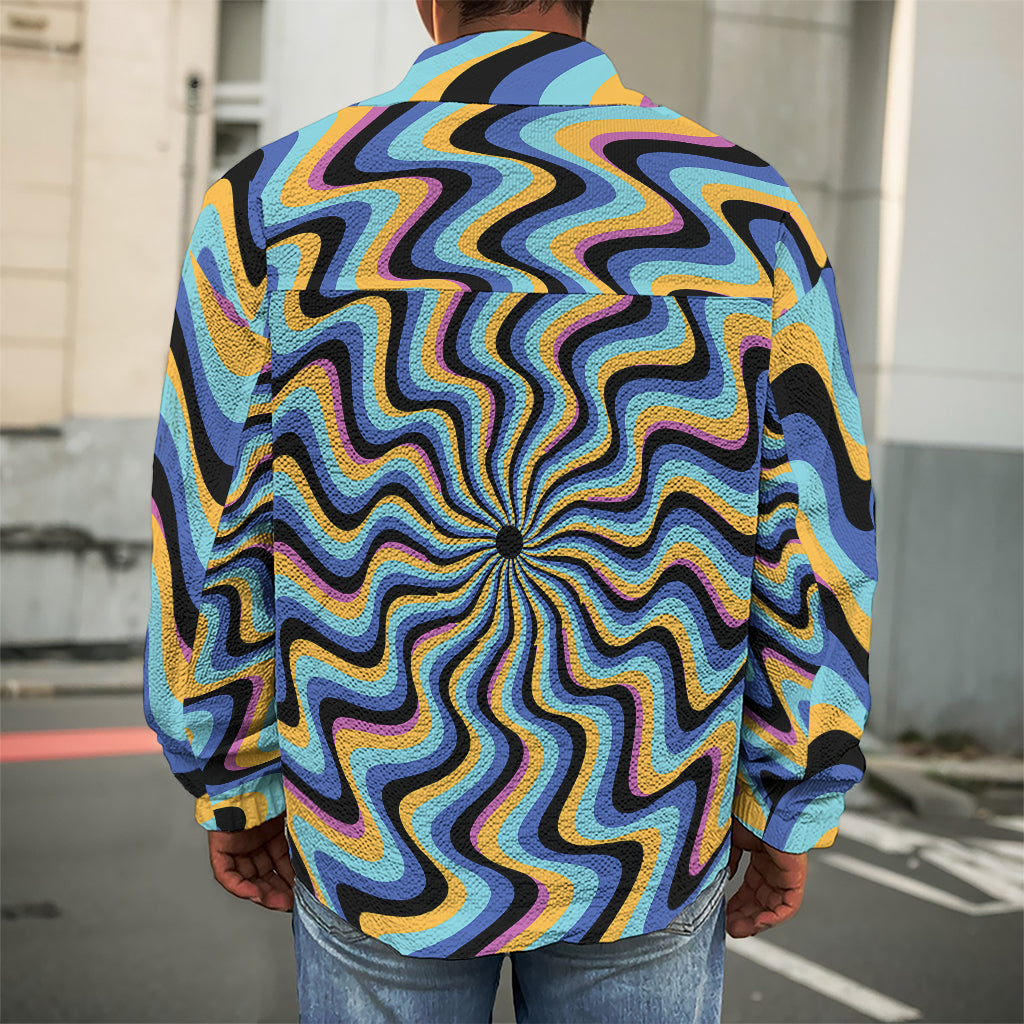 Psychedelic Illusory Motion Print Men's Shirt Jacket
