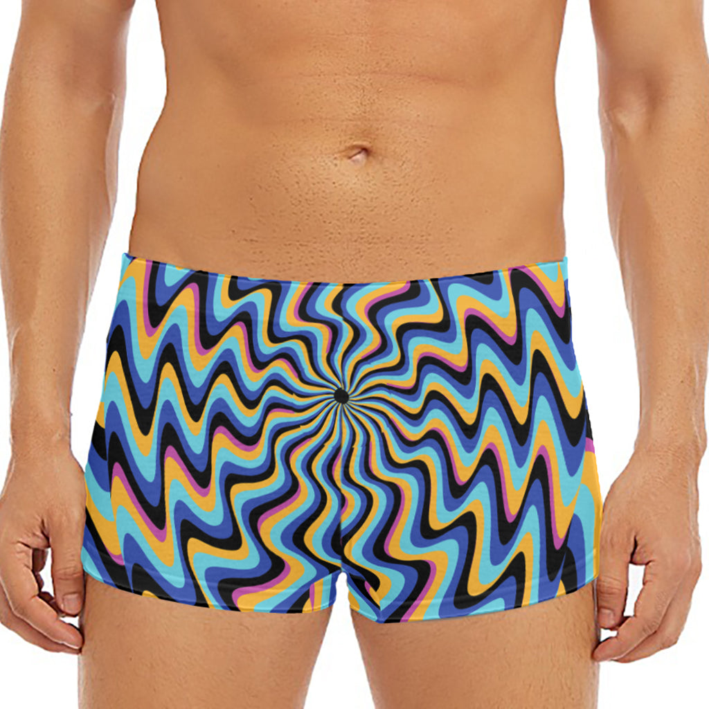 Psychedelic Illusory Motion Print Men's Short Boxer Briefs