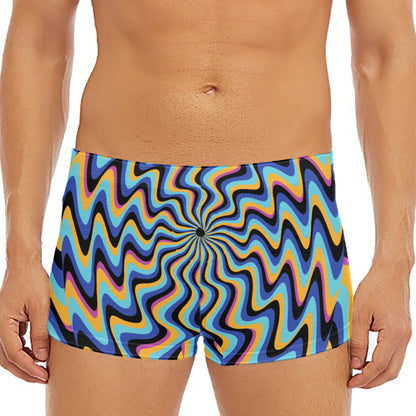 Psychedelic Illusory Motion Print Men's Short Boxer Briefs