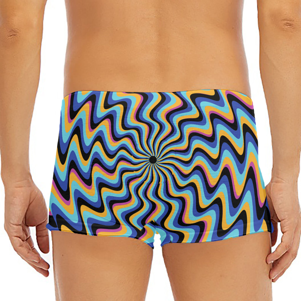 Psychedelic Illusory Motion Print Men's Short Boxer Briefs
