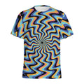 Psychedelic Illusory Motion Print Men's Athletic T-Shirt