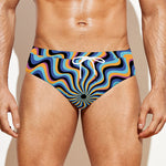 Psychedelic Illusory Motion Print Men's Swim Briefs