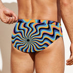 Psychedelic Illusory Motion Print Men's Swim Briefs