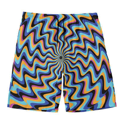 Psychedelic Illusory Motion Print Men's Swim Trunks