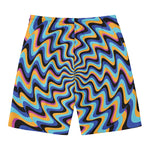 Psychedelic Illusory Motion Print Men's Swim Trunks
