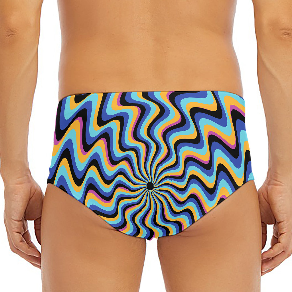 Psychedelic Illusory Motion Print Men's Triangle Swim Briefs