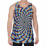 Psychedelic Illusory Motion Print Men's Velvet Tank Top