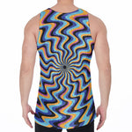 Psychedelic Illusory Motion Print Men's Velvet Tank Top