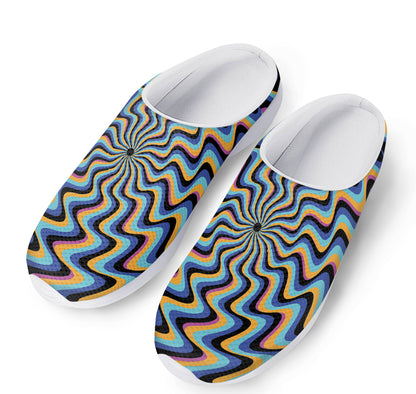 Psychedelic Illusory Motion Print Mesh Casual Shoes