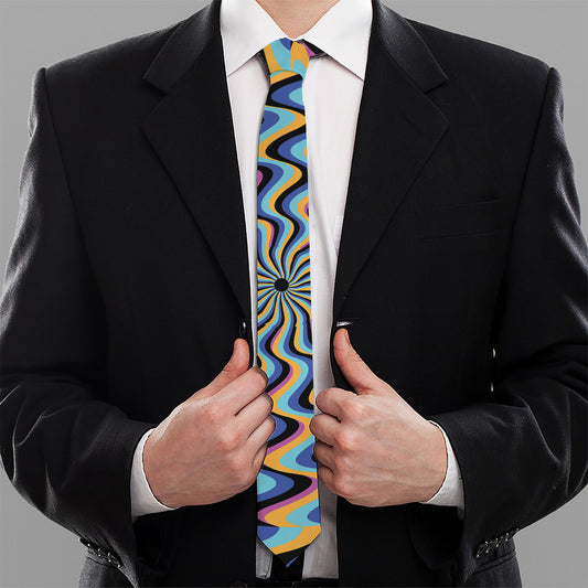 Psychedelic Illusory Motion Print Necktie