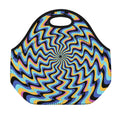Psychedelic Illusory Motion Print Neoprene Lunch Bag
