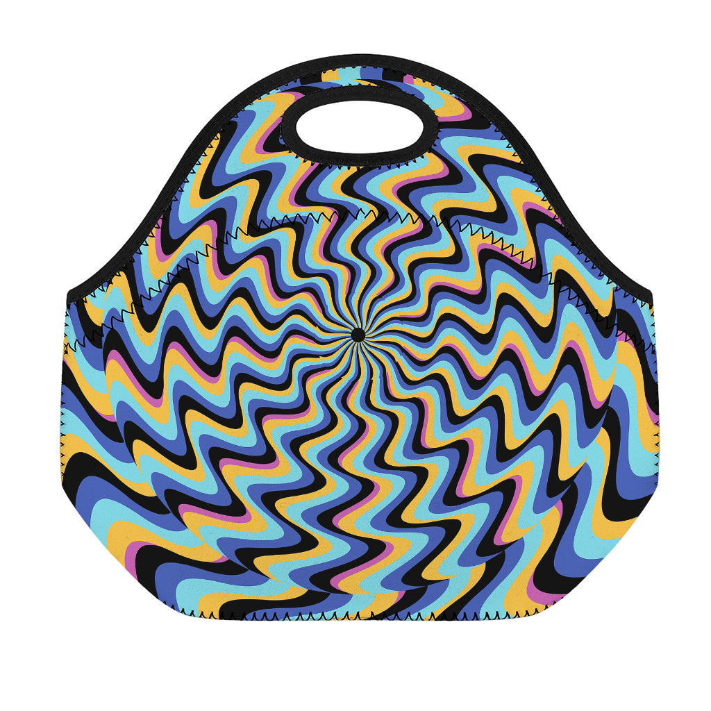 Psychedelic Illusory Motion Print Neoprene Lunch Bag
