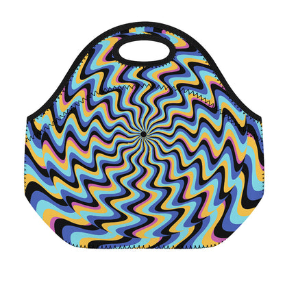 Psychedelic Illusory Motion Print Neoprene Lunch Bag