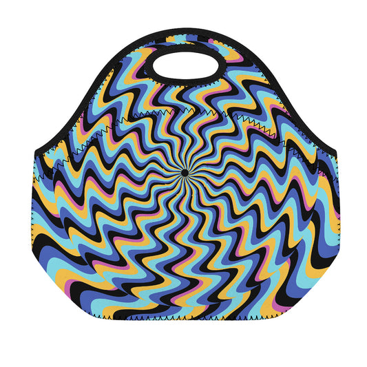 Psychedelic Illusory Motion Print Neoprene Lunch Bag