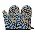 Psychedelic Illusory Motion Print Oven Mitts