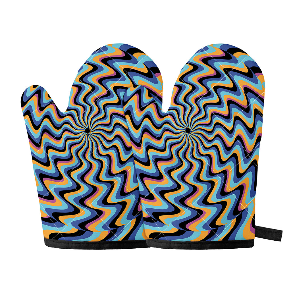 Psychedelic Illusory Motion Print Oven Mitts