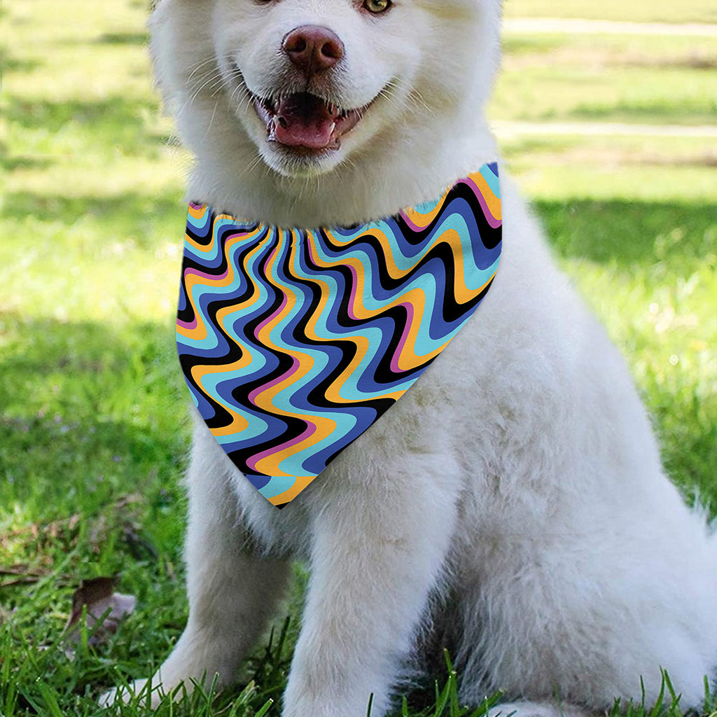 Psychedelic Illusory Motion Print Over The Collar Dog Bandana