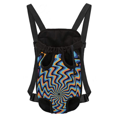 Psychedelic Illusory Motion Print Pet Carrier Backpack
