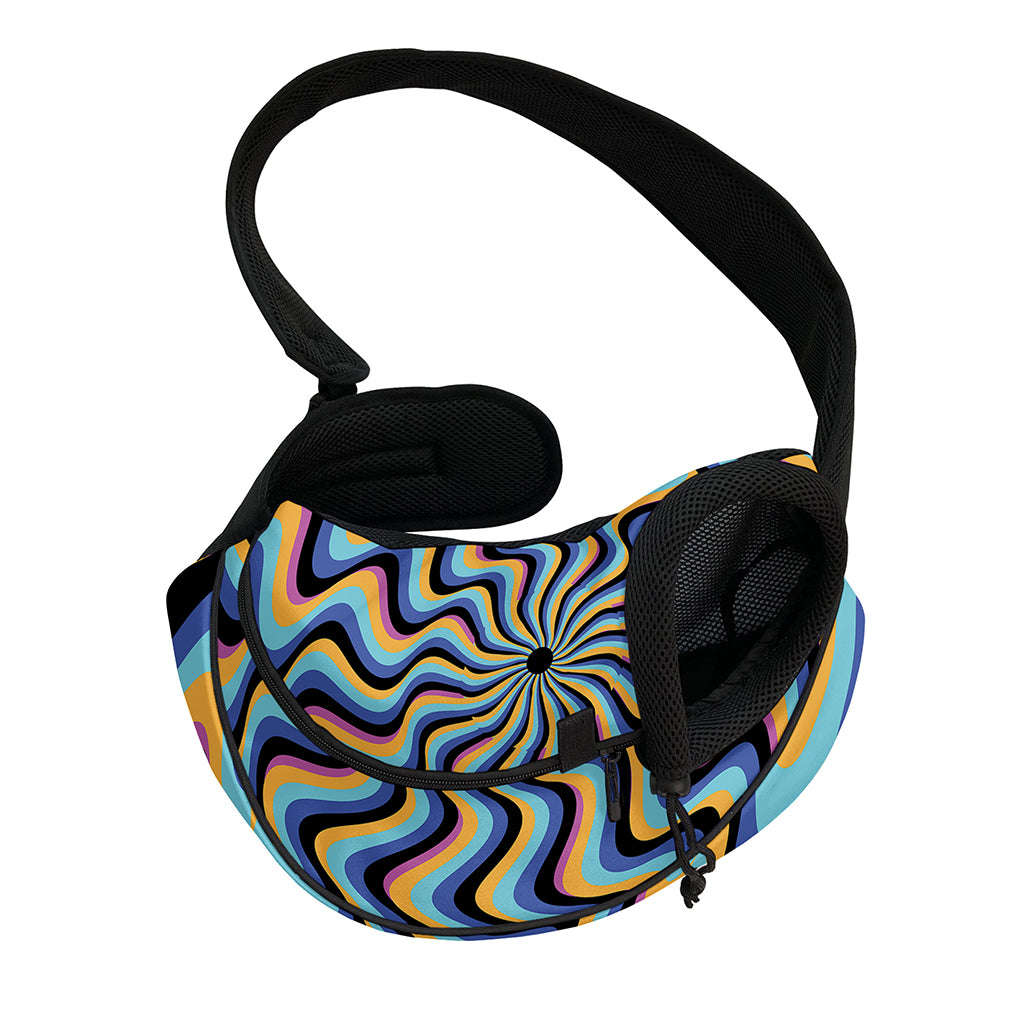 Psychedelic Illusory Motion Print Pet Sling Carrier