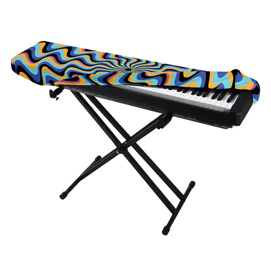 Psychedelic Illusory Motion Print Piano Keyboard Cover