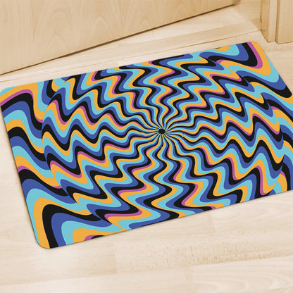 Psychedelic Illusory Motion Print Polyester Doormat