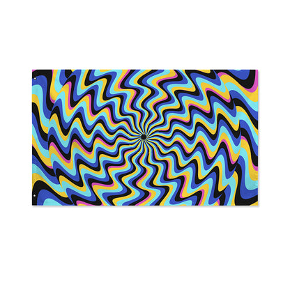 Psychedelic Illusory Motion Print Polyester Flag