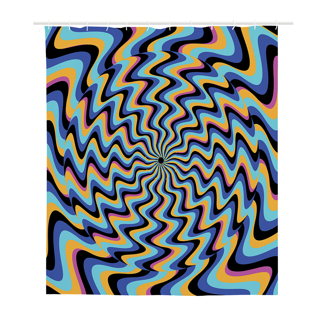 Psychedelic Illusory Motion Print Polyester Shower Curtain