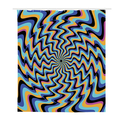 Psychedelic Illusory Motion Print Polyester Shower Curtain