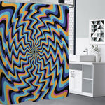 Psychedelic Illusory Motion Print Premium Shower Curtain