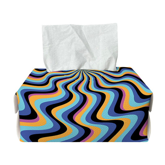Psychedelic Illusory Motion Print Rectangle Tissue Box Cover
