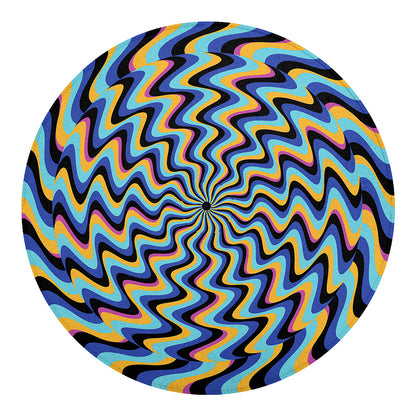 Psychedelic Illusory Motion Print Round Blanket