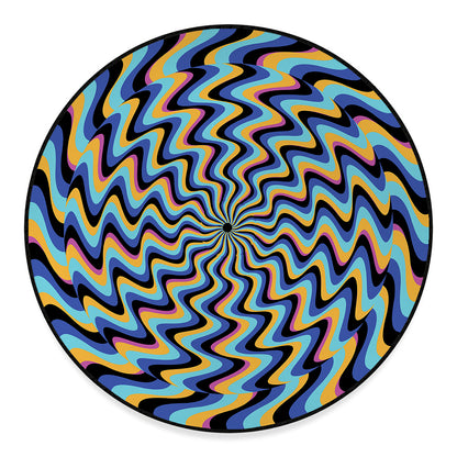 Psychedelic Illusory Motion Print Round Floor Mat