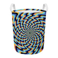 Psychedelic Illusory Motion Print Round Laundry Basket