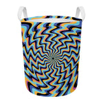 Psychedelic Illusory Motion Print Round Laundry Basket