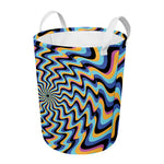 Psychedelic Illusory Motion Print Round Laundry Basket
