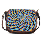 Psychedelic Illusory Motion Print Saddle Bag