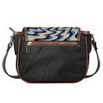 Psychedelic Illusory Motion Print Saddle Bag