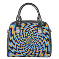 Psychedelic Illusory Motion Print Shoulder Handbag