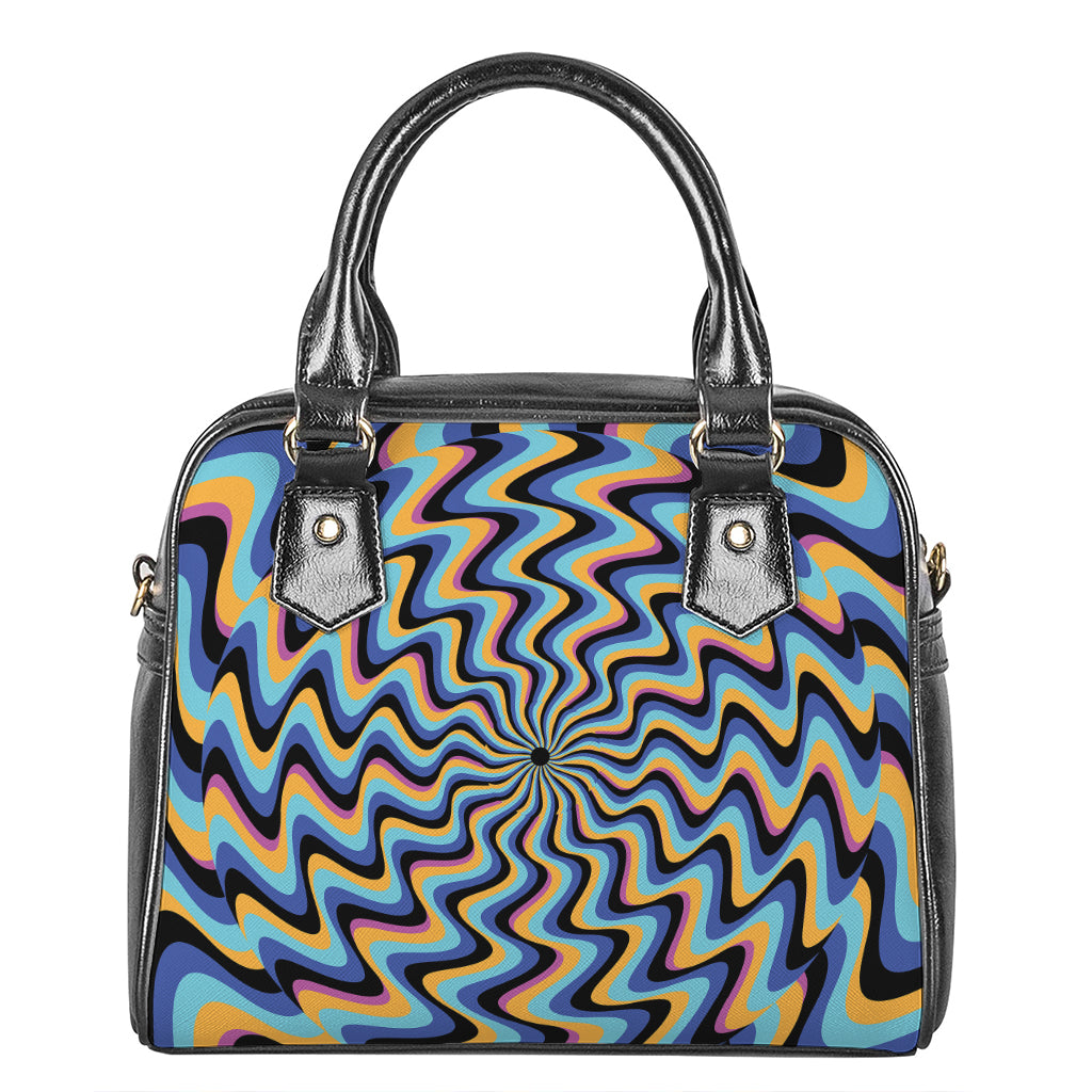 Psychedelic Illusory Motion Print Shoulder Handbag