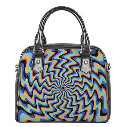 Psychedelic Illusory Motion Print Shoulder Handbag