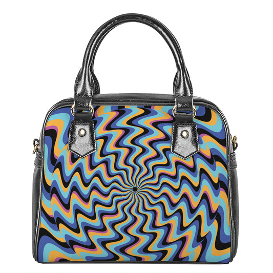 Psychedelic Illusory Motion Print Shoulder Handbag