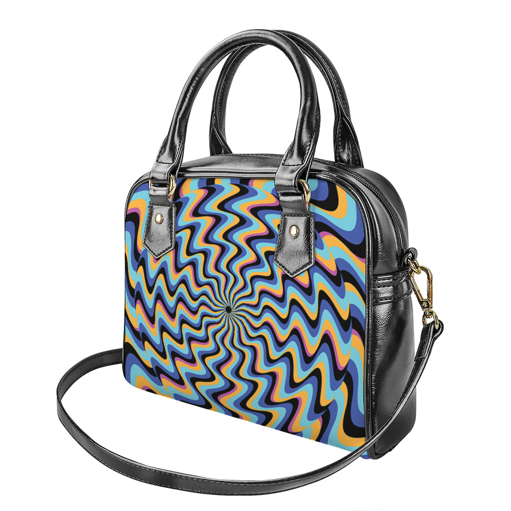 Psychedelic Illusory Motion Print Shoulder Handbag