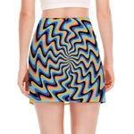 Psychedelic Illusory Motion Print Side Slit Mini Skirt