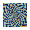 Psychedelic Illusory Motion Print Silk Bandana