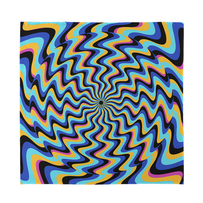 Psychedelic Illusory Motion Print Silk Bandana