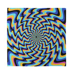 Psychedelic Illusory Motion Print Silk Bandana