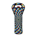 Psychedelic Illusory Motion Print Single Neoprene Wine Tote