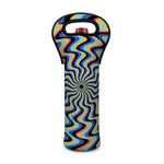 Psychedelic Illusory Motion Print Single Neoprene Wine Tote