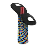 Psychedelic Illusory Motion Print Single Neoprene Wine Tote